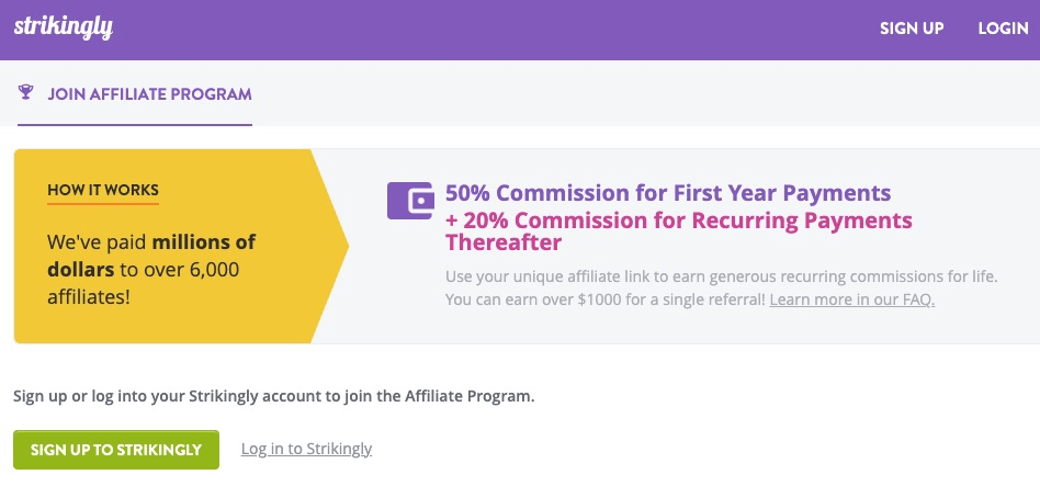 null Strikingly's Affiliate Program